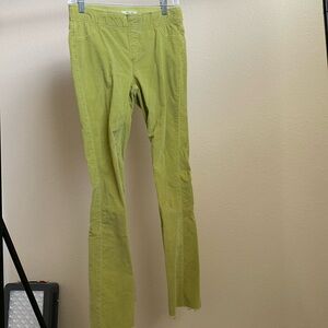 Free people lime green courderoy penny pull on